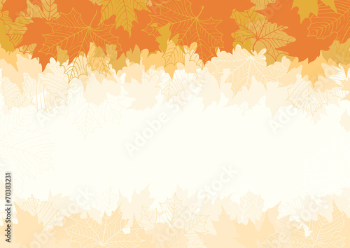 Vector background with Autumn maple leaves at retro style