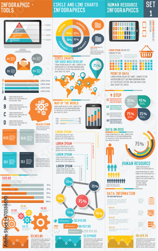 Big element of info graphic design on white background