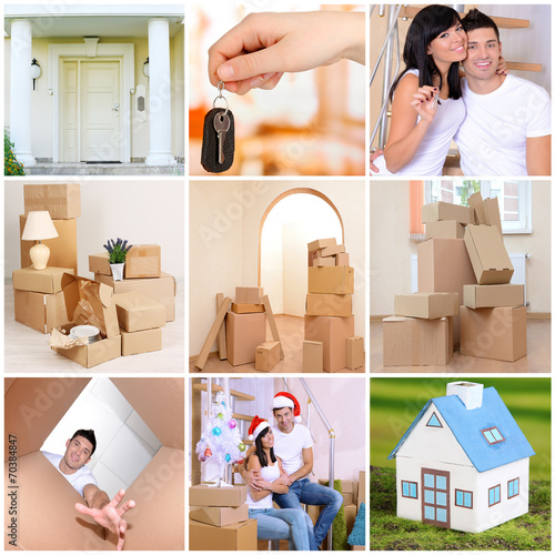 Real estate collage: moving...