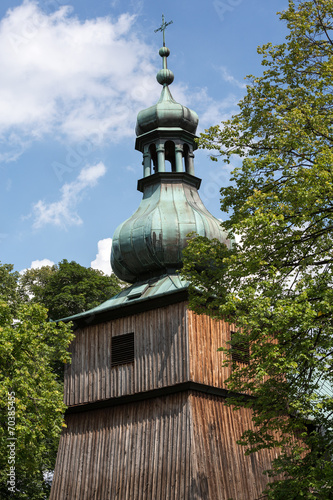 the wooden antique church in Podstolice near Cracow. Poland #70385455