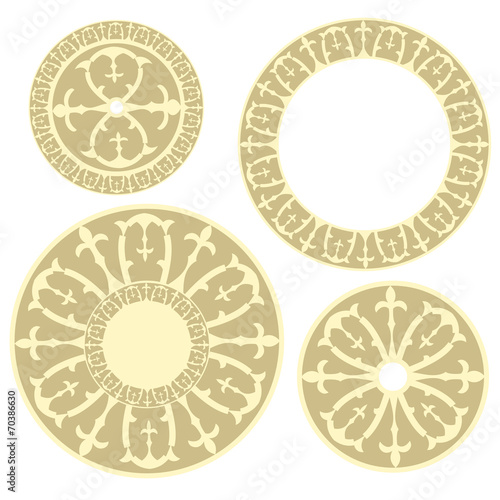 Collection of four Russian circular ornaments