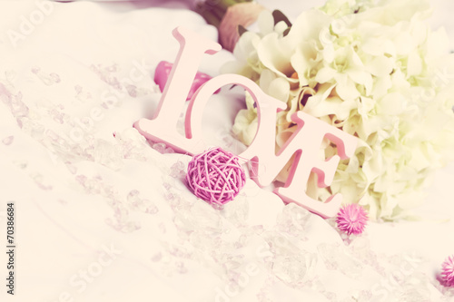 love word as wedding decoration detail © Alena Yakusheva