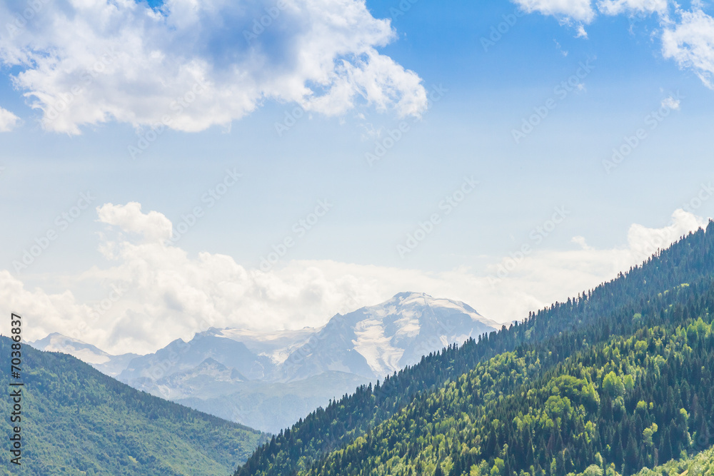 Beautiful view of alpine meadows. Upper Svaneti, Georgia, Europe