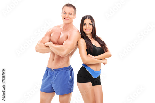 Sexy male and female athletes posing © Ljupco Smokovski