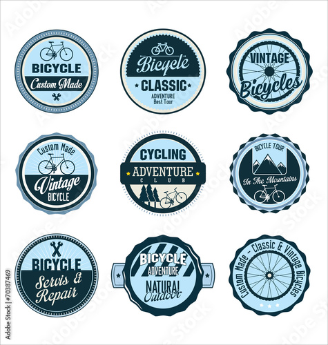 Bicycle retro blue badge collection