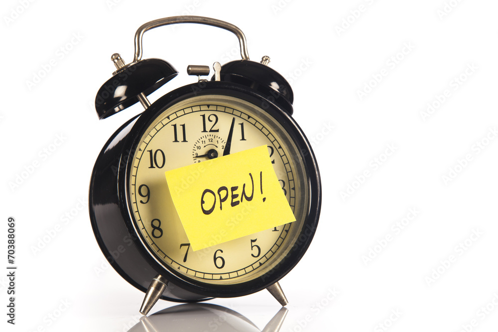 Naklejka premium Alarm Clock with a note