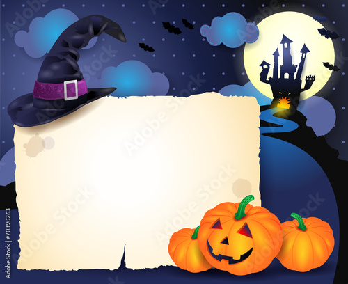 Halloween background with parchment