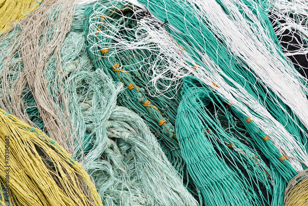 Closeup of varicolored netting