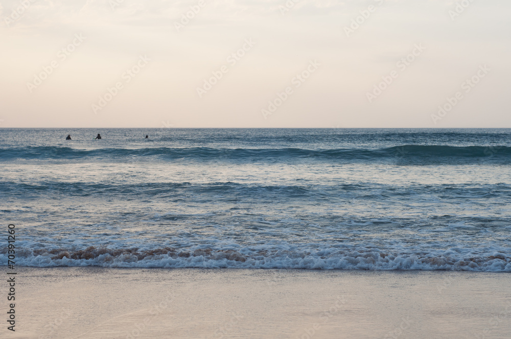 Little waves in the beach at sunset Little waves in the beach at sunset