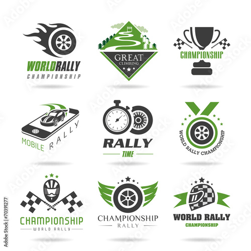 Rally icon set, sports icons - 3