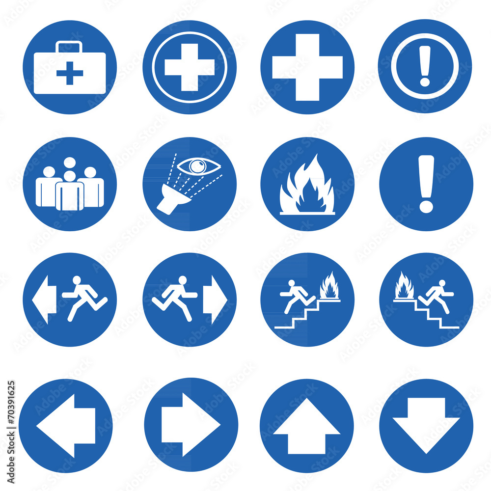 Blue circle safety sign. Vector Blue circle safety sign. Vector