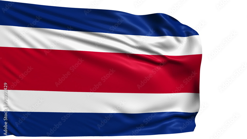 flag of the Costa Rica with fabric structure; looping flag of the Costa Rica with fabric structure; looping