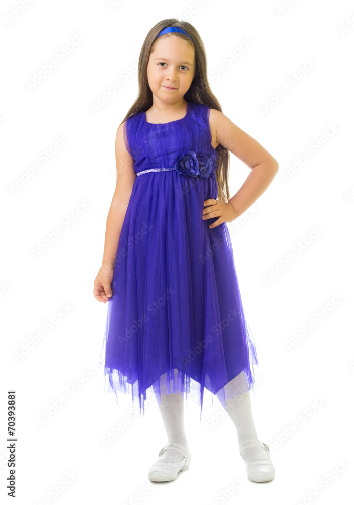 Little girl in blue dress