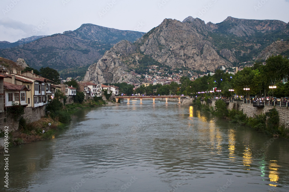 Yesilirmak river in Amasya, Turkey
