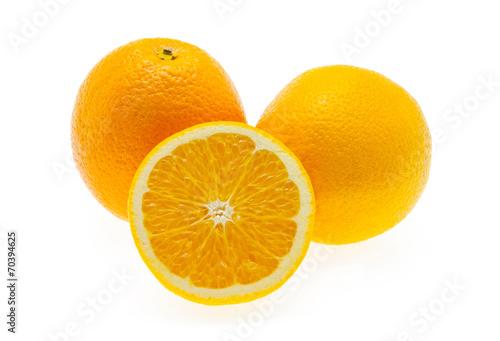 Oranges on wihte background