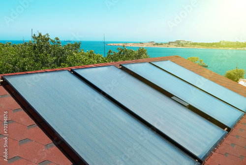 Solar panels on the roof photo