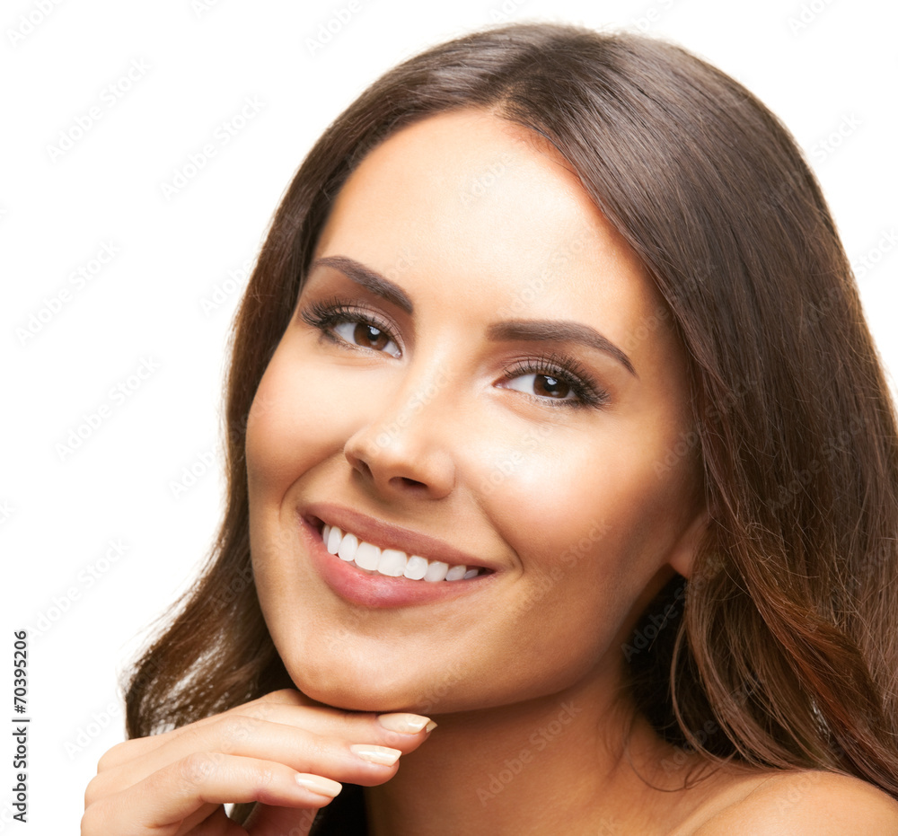 Portrait of beautiful woman, on white Portrait of beautiful woman, on white