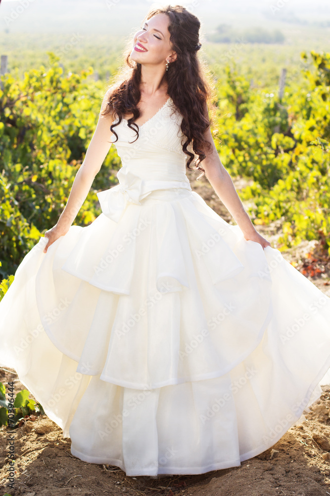 Bride in a vineyard, autumn Bride in a vineyard, autumn