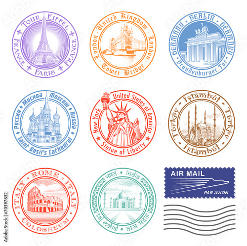 Vector Travel stamps
