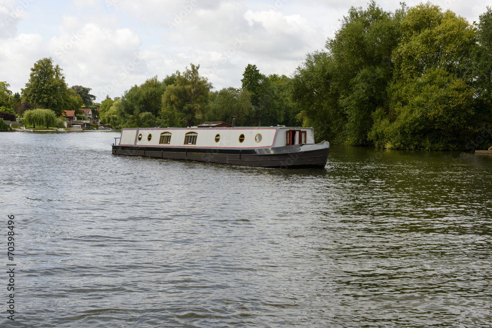 old barge on river Thames , near Wargrave