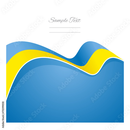 Ukraine abstract flag ribbon vector