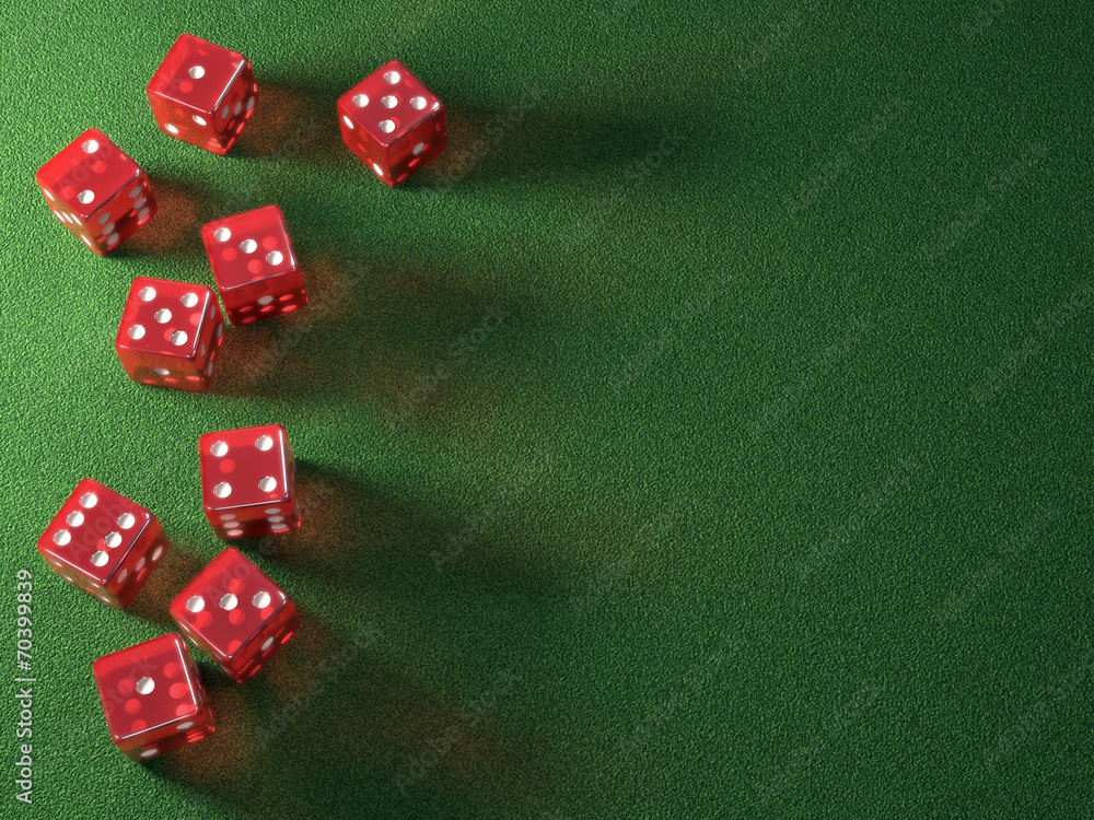 Red Dice Green Table. Clipping path included. Red Dice Green Table. Clipping path included.