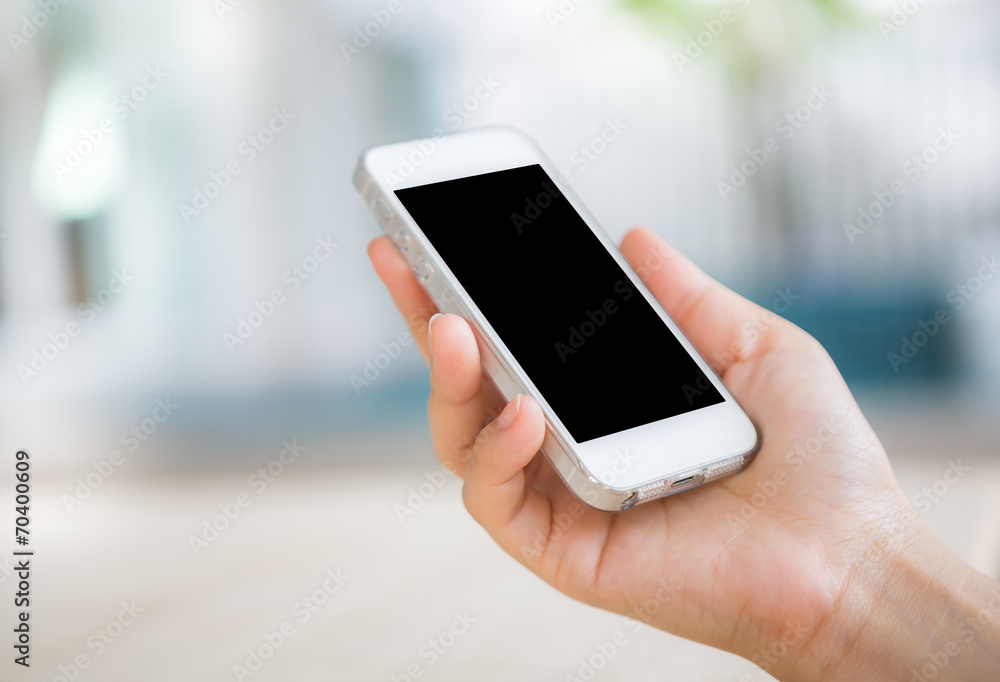 Hand touch the Screen on the Smart Phone Hand touch the Screen on the Smart Phone