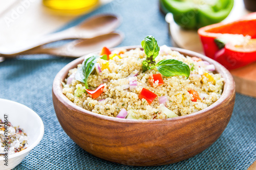 Quinoa with fennel and pepper salad