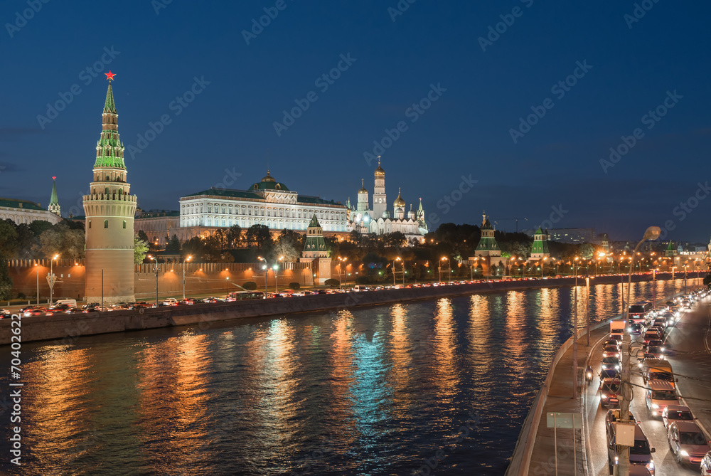 the Moscow Kremlin and the waterfront. Moscow. Russia