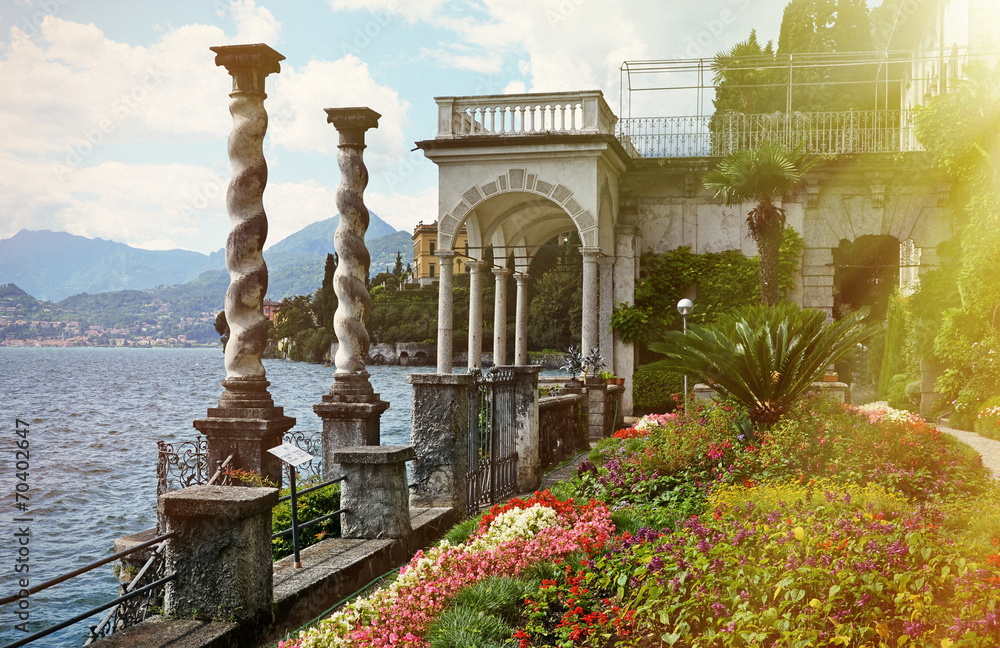 View to the lake Como from villa Monastero. Italy