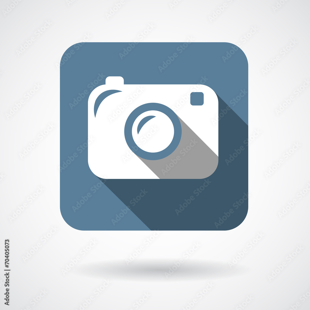 Hipster photo or camera icon with long shadow Hipster photo or camera icon with long shadow