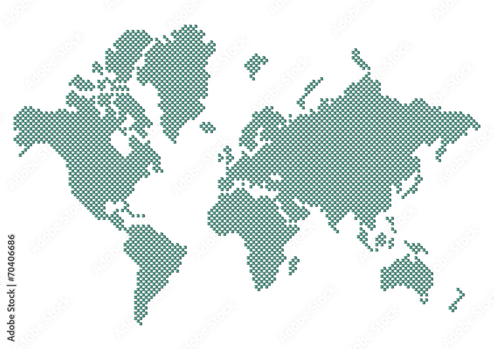 Obraz premium Dotted Square Map World Concept Triangle Sides