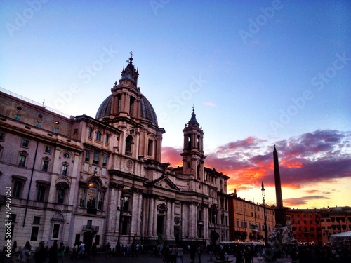 Canvas Print sunset in rome 2