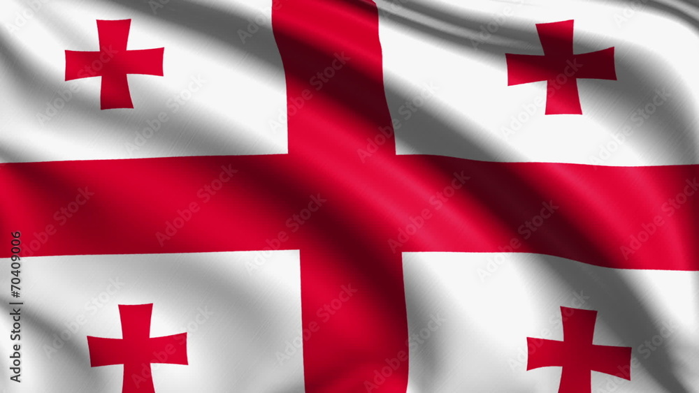flag of Georgia with fabric structure; looping flag of Georgia with fabric structure; looping