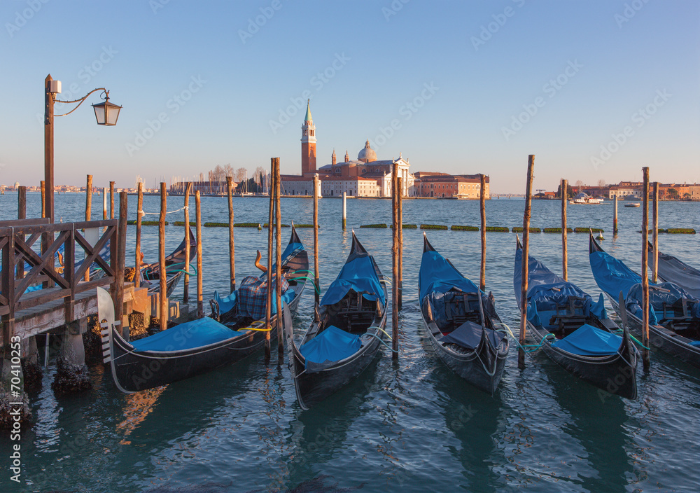 Venice - gondolas and San Giorgio Maggiore church