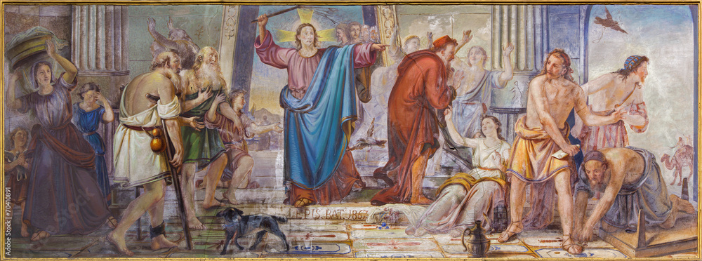 Bergamo - Jesus Cleanses the Temple scene