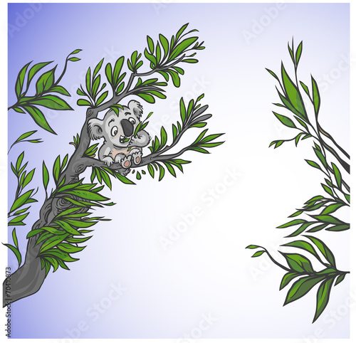 Cute Koala on a tree.