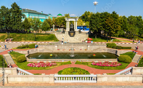 Garden near the Cathedral of Christ the Saviour in Moscow