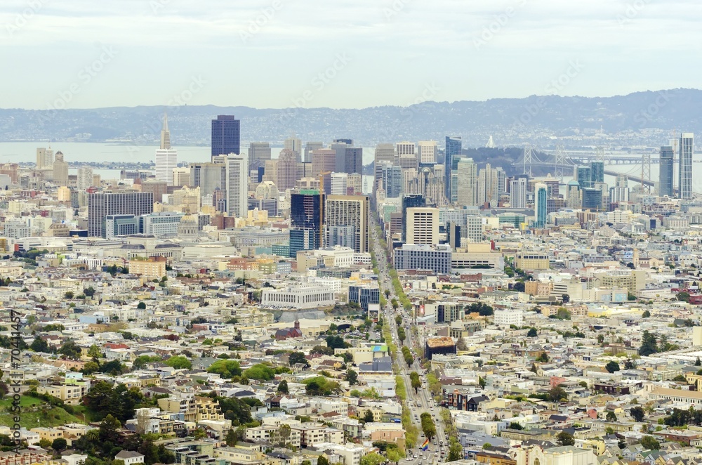 Fototapeta premium Aerial view of Downtown San Francisco