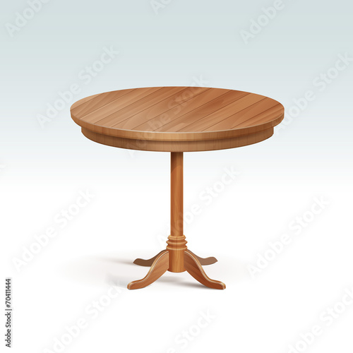 Vector Empty Round Wood Table