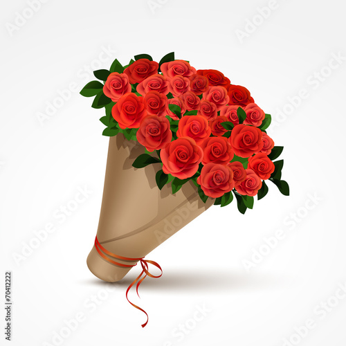Bouquet of Red Roses Isolated