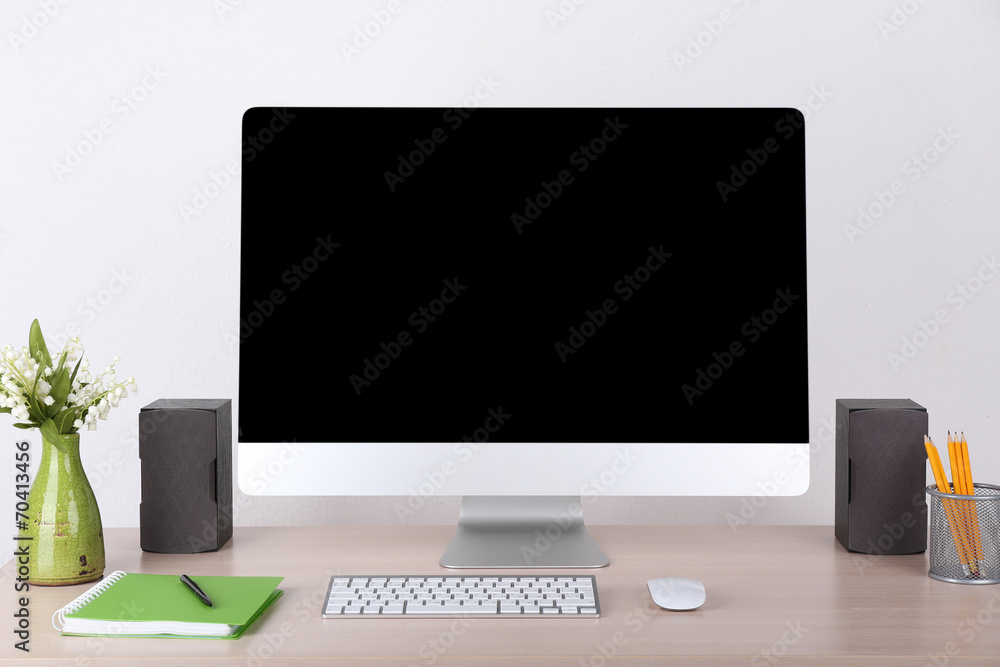 Office workplace with modern computer Office workplace with modern computer