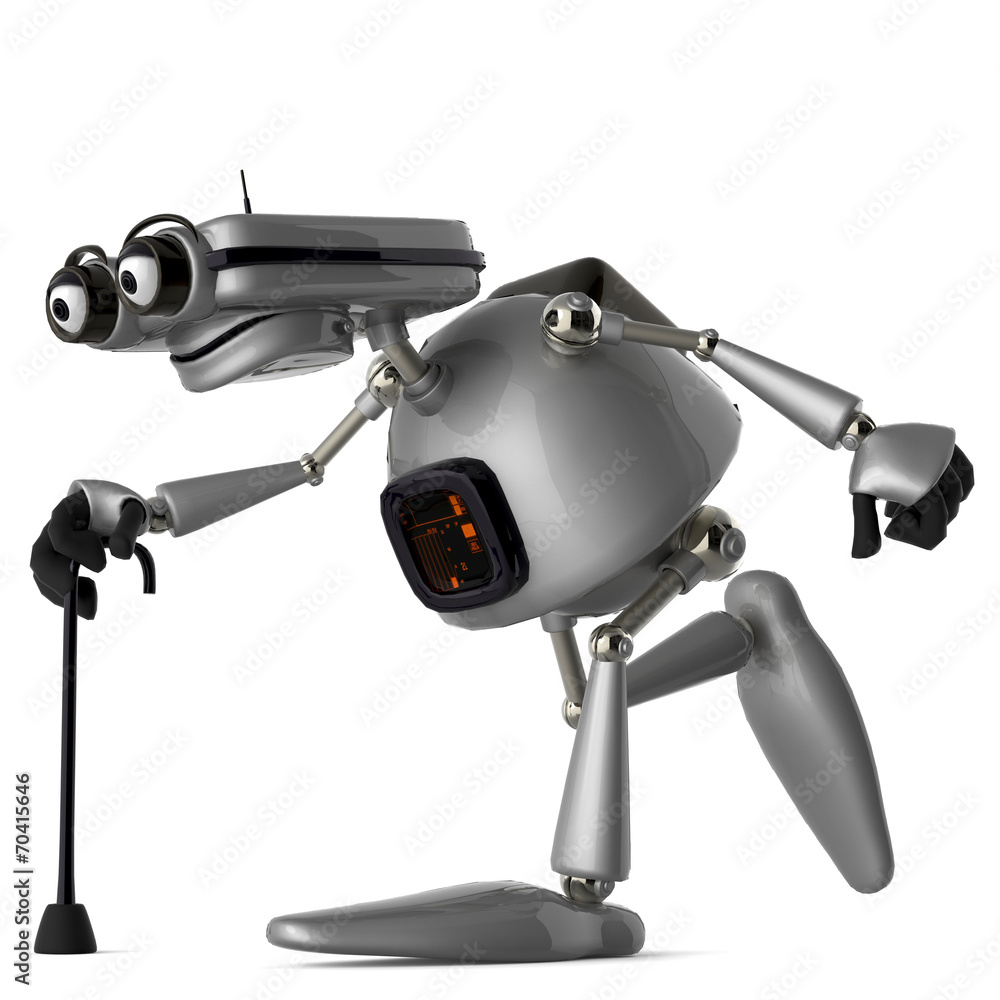 old robot bengal walking side view old robot bengal walking side view