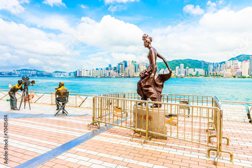 HONG KONG, CHINA - August 14: Statue and skyline in Avenue of St