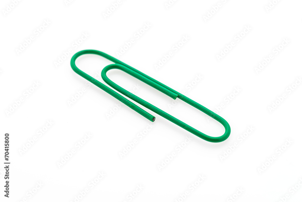 Paper clip isolated on white background