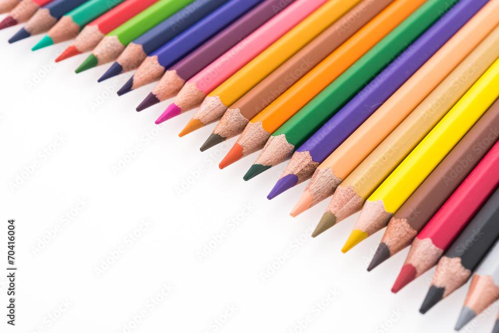 Colorful pencil isolated on white background
