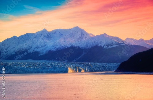 Canvas Print Hubbard Glacier & Sunrise