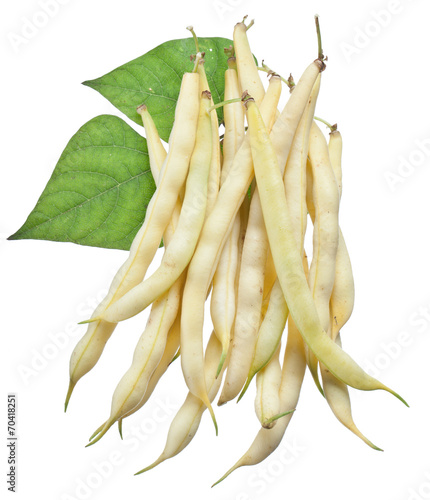 Yellow string beans isolated on a white background. photo