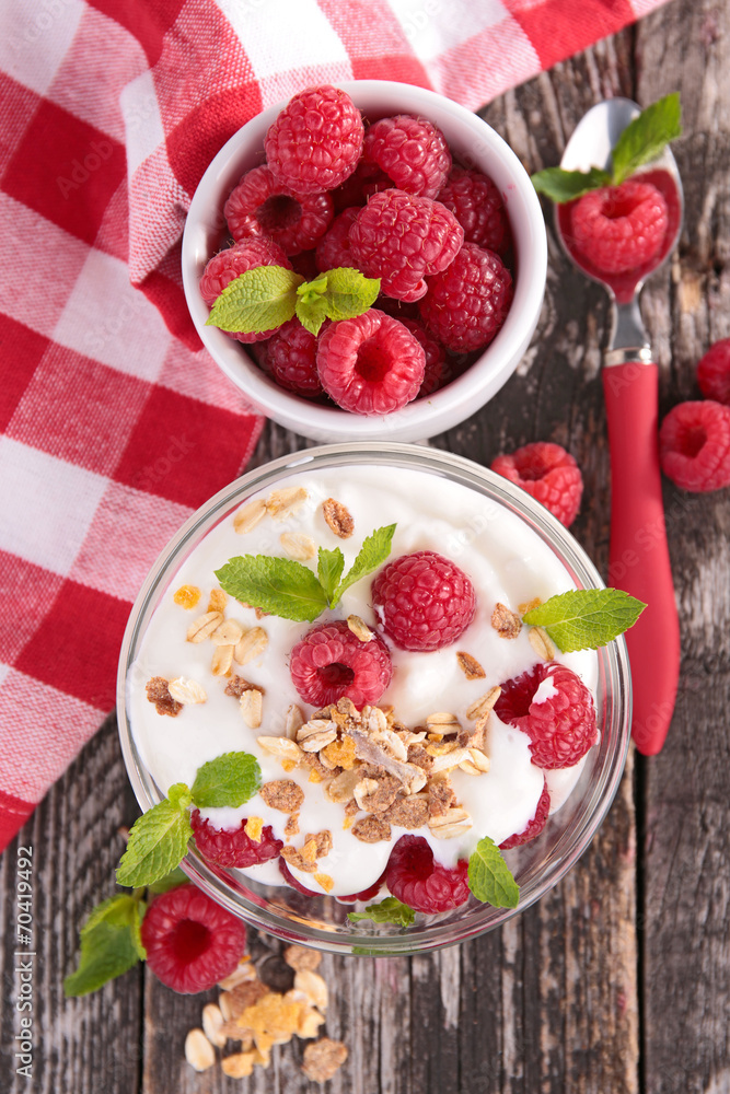 yogurt with berry and muesli yogurt with berry and muesli