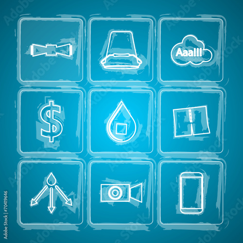 Sketch vector icons for Ice Bucket Challenge